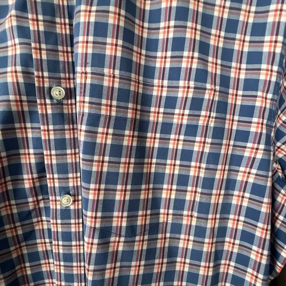 Banana Republic Mens Button Up Large | Tailored Slim Fit | Blue Red plaid - Picture 6 of 16